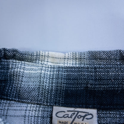 [メンズXL] 90〜00年代 CALTOP/キャルトップ 半袖シャツ オンブレチェックシャツ USA製