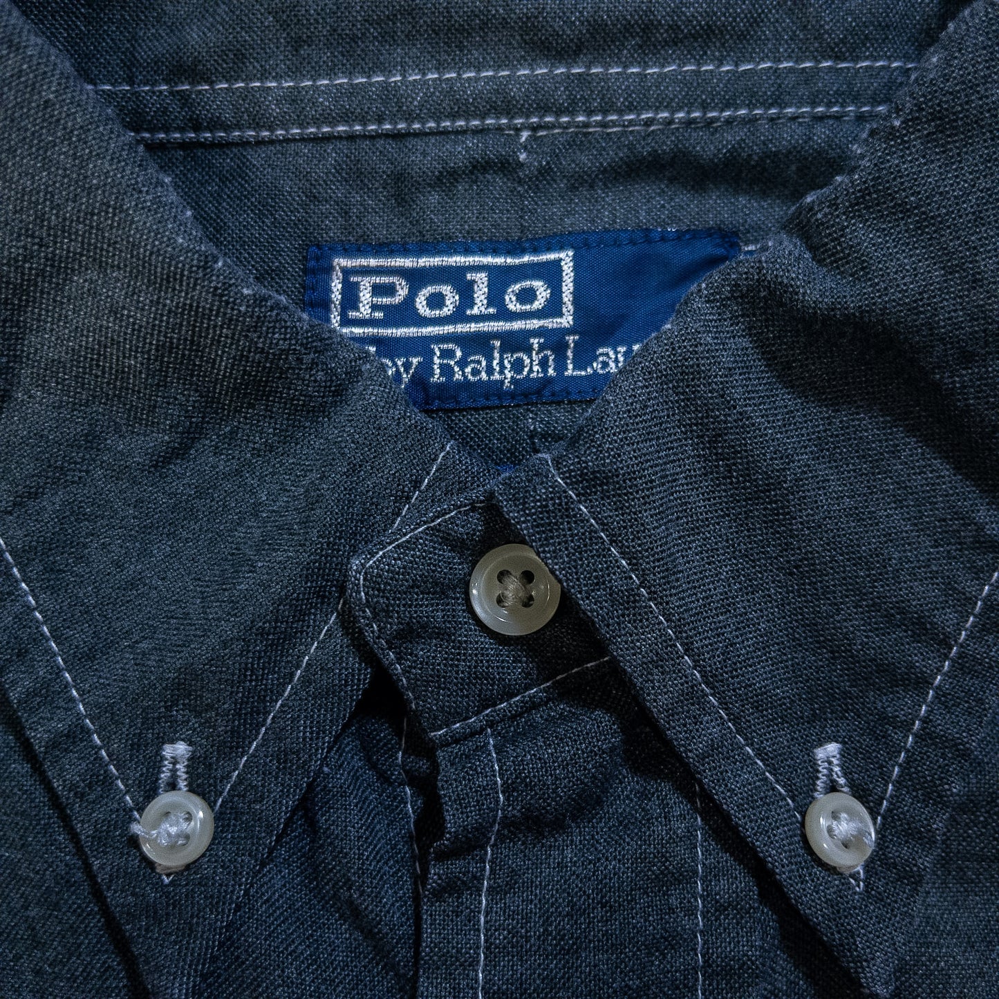 [メンズXL] 90〜00年代 Polo by Ralph Lauren/ポロバイラルフローレン ワイシャツ YARMOUTH BDシャツ 黒染め