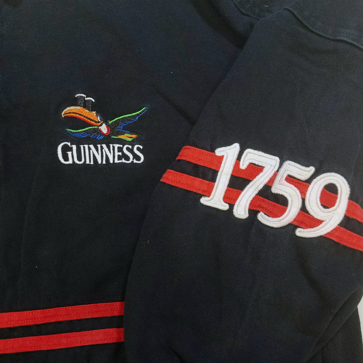 [メンズM] 90〜00年代 GUINNESS/ギネス ポロシャツ ラガーシャツ 企業ロゴ