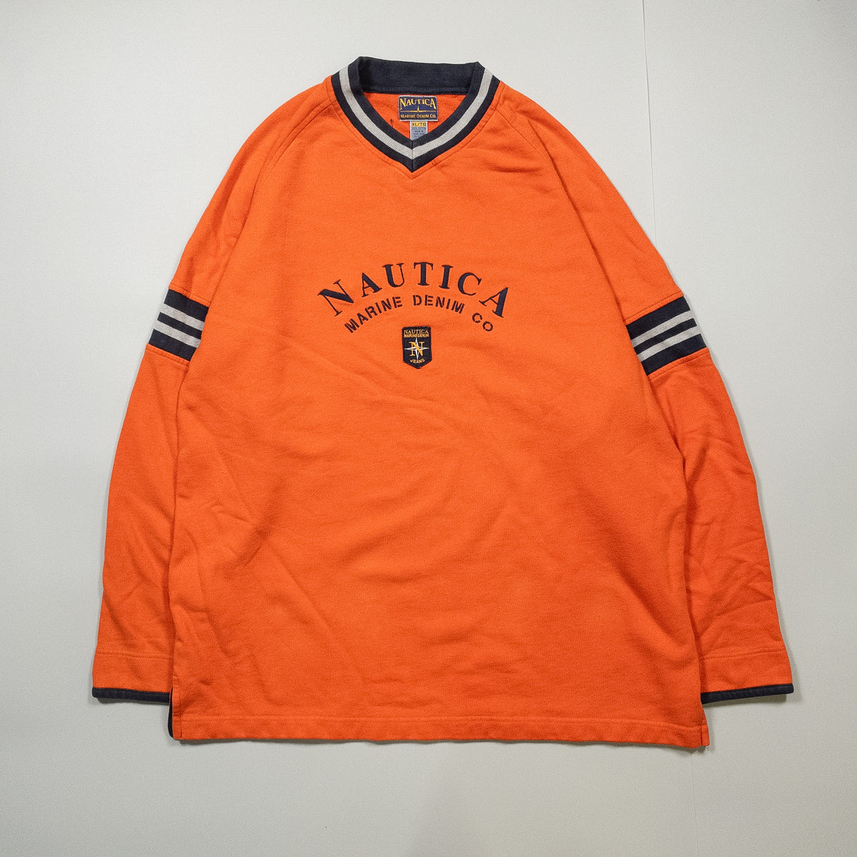 [メンズXXL] 90〜00年代 Nautica/ノーティカ スウェット トレーナー Vネック スウェット