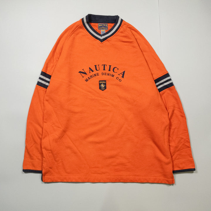 [メンズXXL] 90〜00年代 Nautica/ノーティカ スウェット トレーナー Vネック スウェット