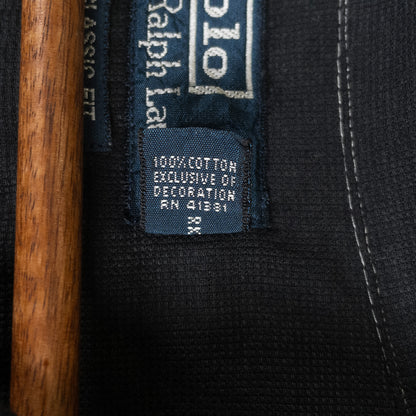 [メンズ4XL以上] 90〜00年代 Polo by Ralph Lauren/ポロバイラルフローレン 半袖シャツ 開襟シャツ 黒染め