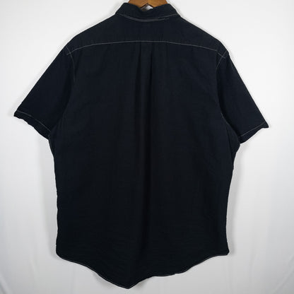 [メンズXL] 00年代 Polo Ralph Lauren/ポロラルフローレン 半袖シャツ 黒染め