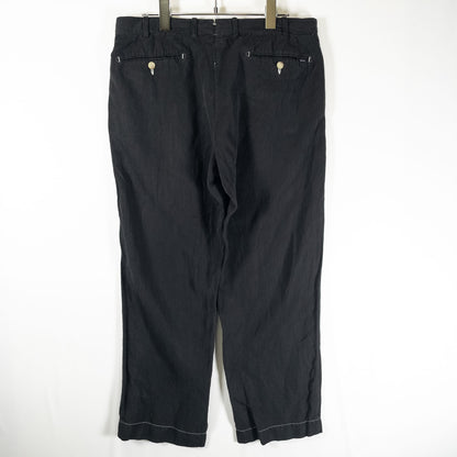 [メンズW33] 00年代 Polo Ralph Lauren/ポロラルフローレン スラックス CLASSIC FIT リネンシルク混 黒染め