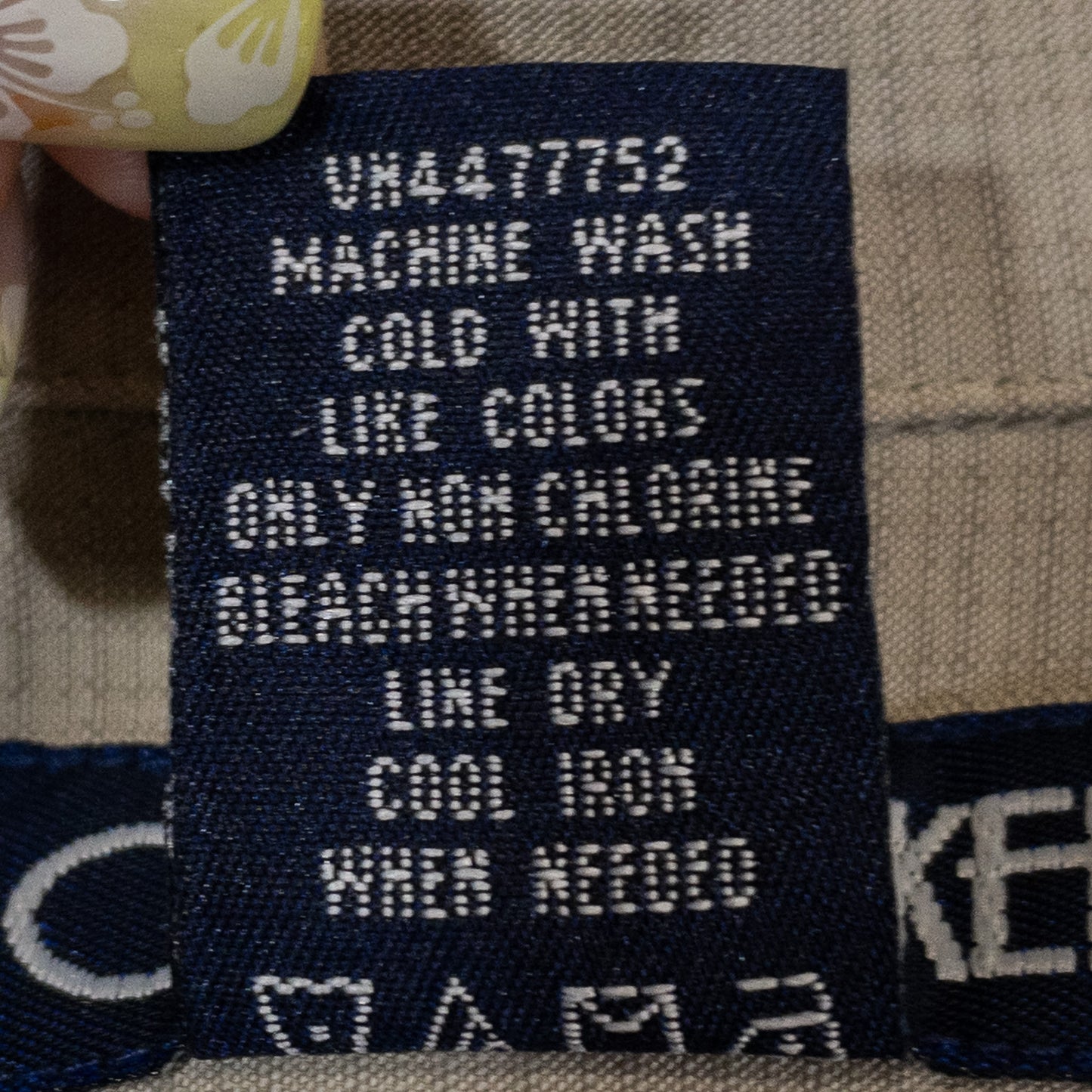 半袖シャツ 開襟 M ベージュ 刺繍入り CHEROKEE/チェロキー