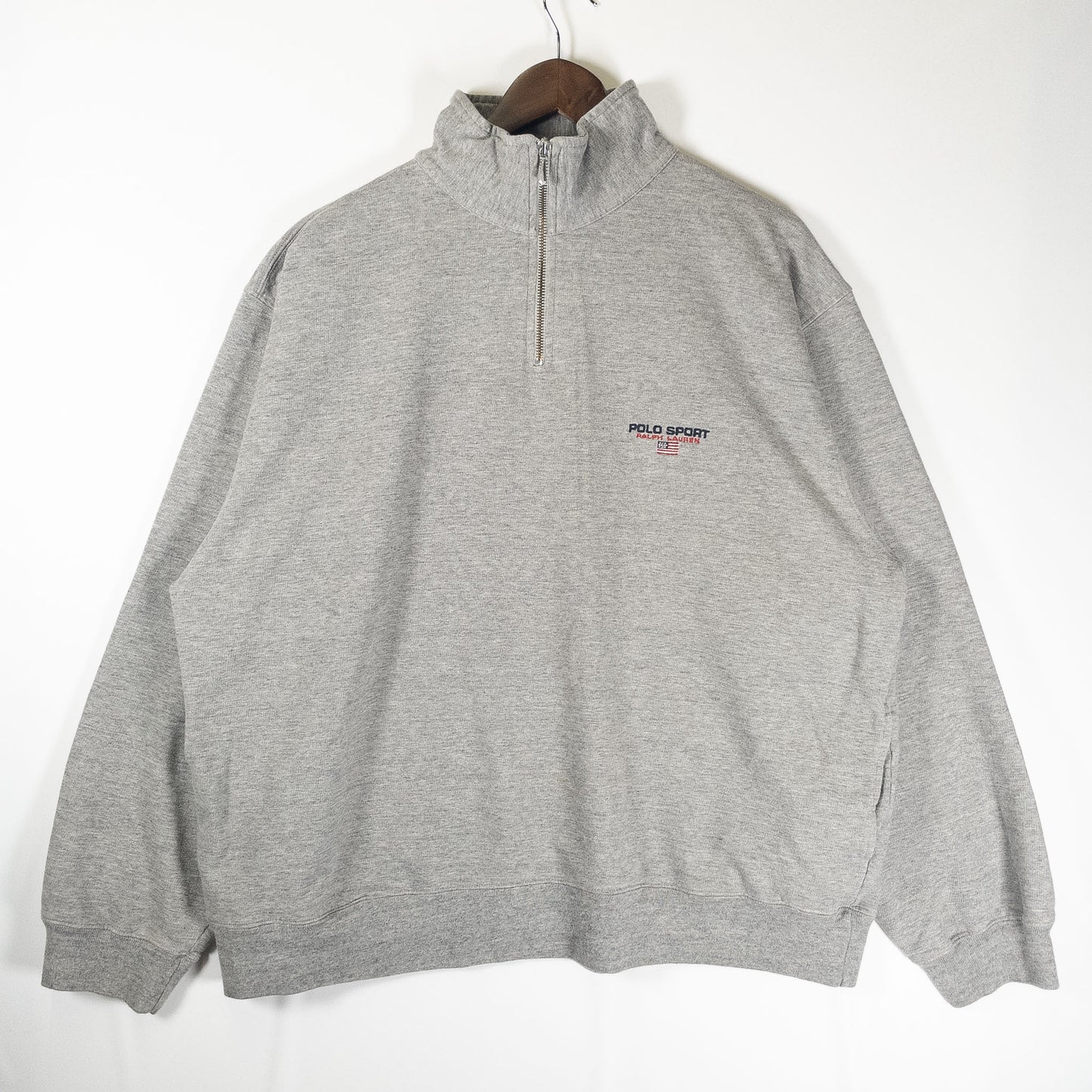[メンズXXL] 90年代 POLO SPORT RALPH LAUREN/ポロスポーツラルフローレン スウェット トレーナー ハーフジップ
