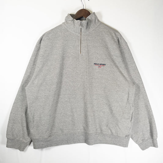 [メンズXXL] 90年代 POLO SPORT RALPH LAUREN/ポロスポーツラルフローレン スウェット トレーナー ハーフジップ