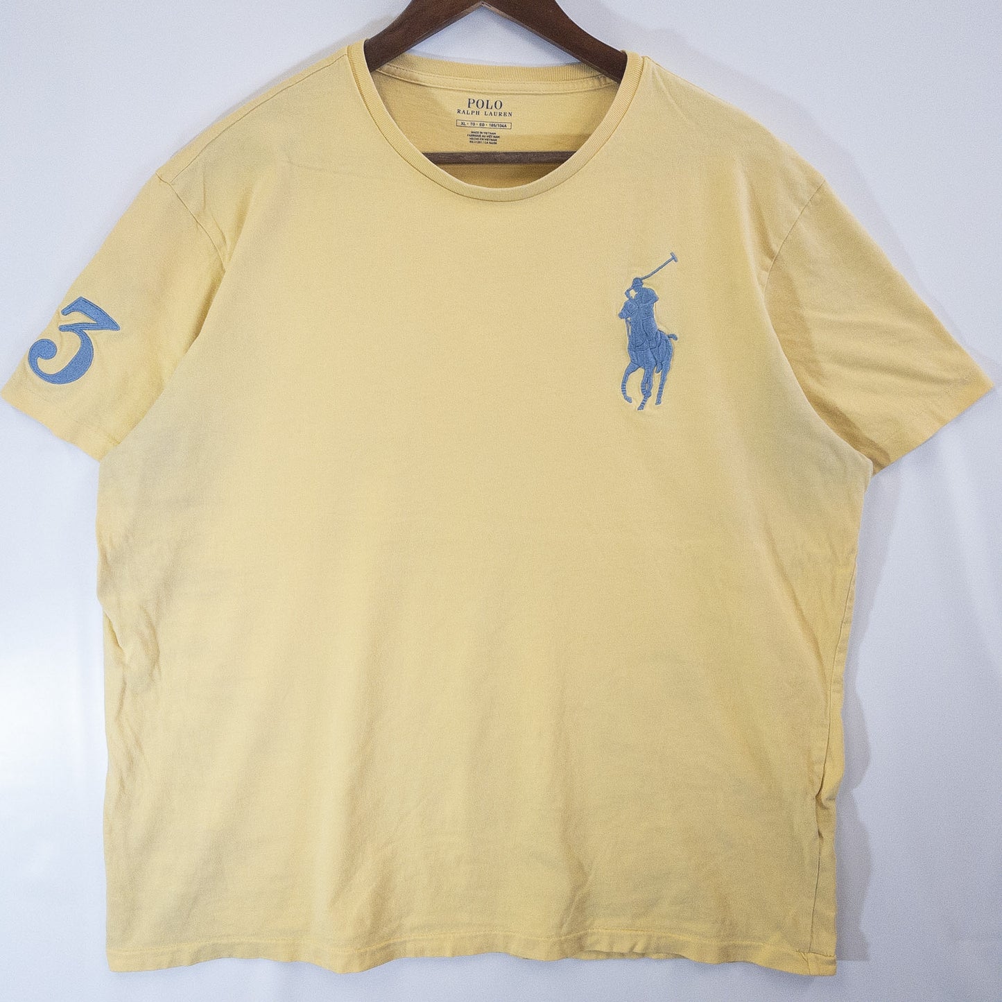 Tシャツ XL イエロー ワンポイント刺繍 Polo Ralph Lauren/ポロラルフローレン