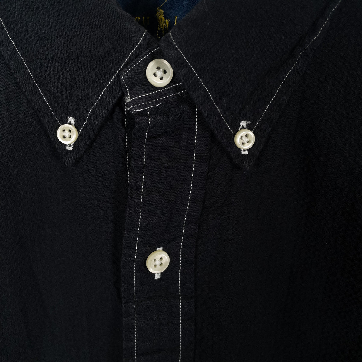 [メンズXL] 00年代 Polo Ralph Lauren/ポロラルフローレン 半袖シャツ 黒染め