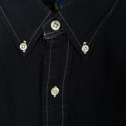 [メンズXL] 00年代 Polo Ralph Lauren/ポロラルフローレン 半袖シャツ 黒染め