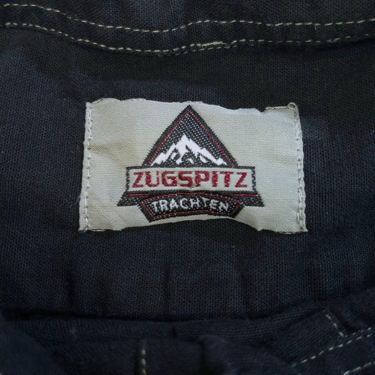[メンズXXL] 90〜00年代 ZUGSPITZ 長袖シャツ チロリアンシャツ 黒染め
