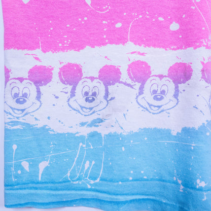 [メンズXL] 80年代 Disney/ディズニー Tシャツ キャラクターT ミッキーマウス オールオーバープリント 総柄 USA製