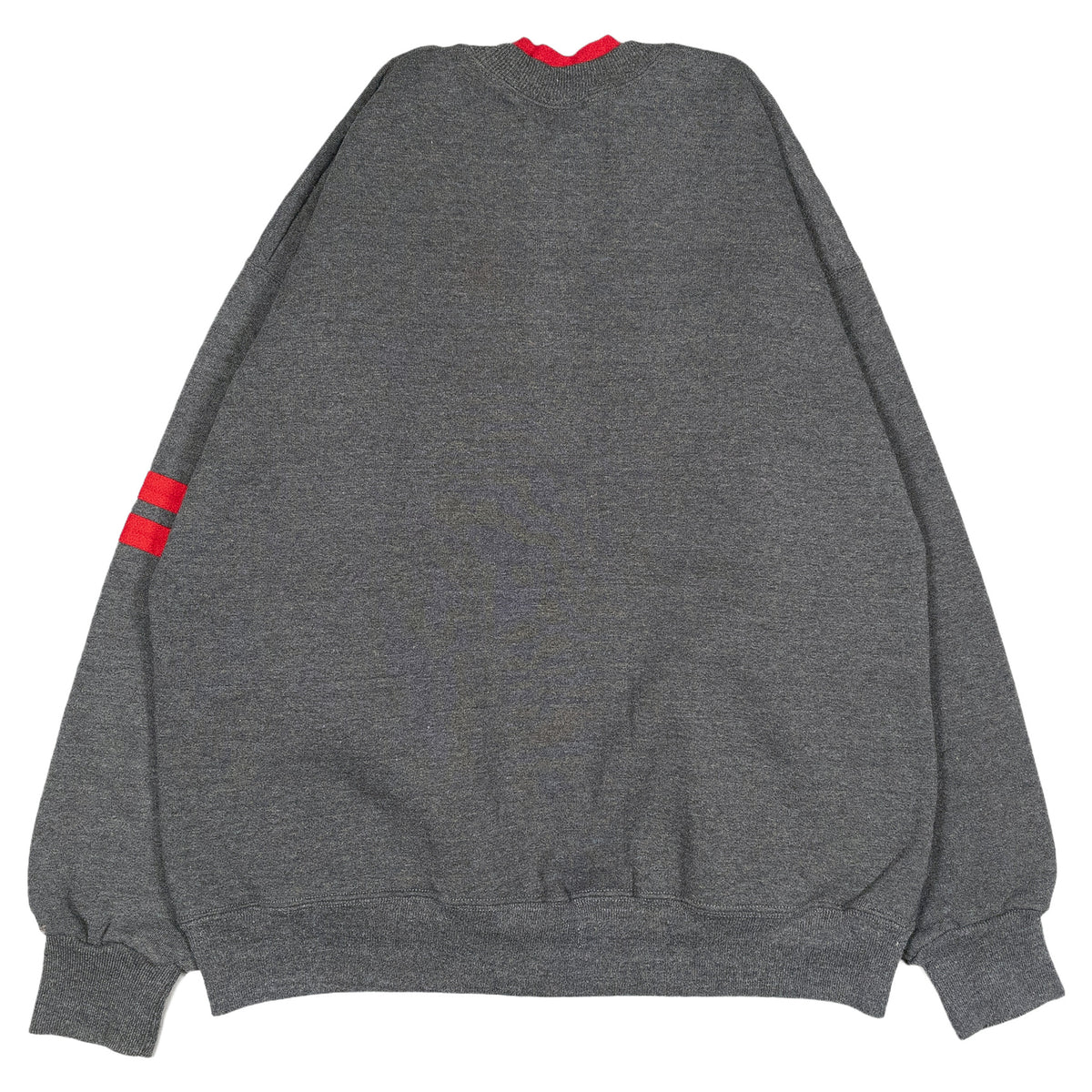 [メンズL] 80〜90年代 BASSETT-WALKER スウェット トレーナー Sturdy Sweats ラインスリーブスウェット スラッシュポケット 無地