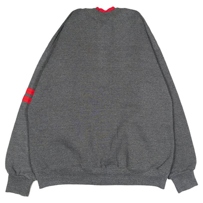 [メンズL] 80〜90年代 BASSETT-WALKER スウェット トレーナー Sturdy Sweats ラインスリーブスウェット スラッシュポケット 無地
