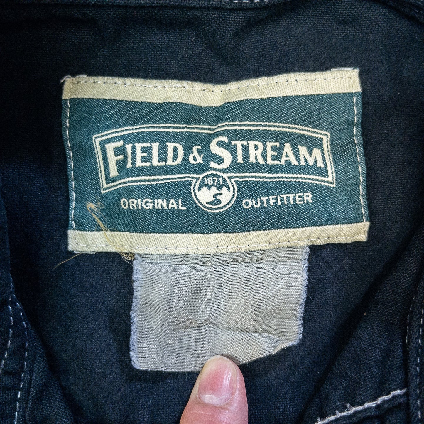 [メンズM] 90〜00年代 FIELF & STREAM/フィールドアンドストリーム 長袖シャツ シャモアクロスシャツ ネルシャツ 黒染め