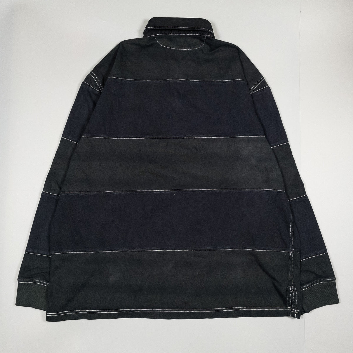 [メンズXL] 90〜00年代 Polo by Ralph Lauren/ポロバイラルフローレン 長袖Tシャツ ラガーシャツ ボーダー ビッグポニー 黒染め