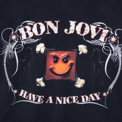 Bon Jovi ボン・ジョヴィ Tシャツ S ブラック バンドプリント Hanes/ヘインズ