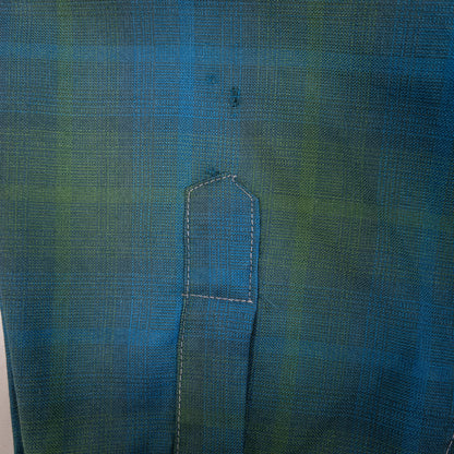 [メンズL] 60~70年代 Woolshire Supreme 長袖シャツ オンブレチェック 開襟シャツ