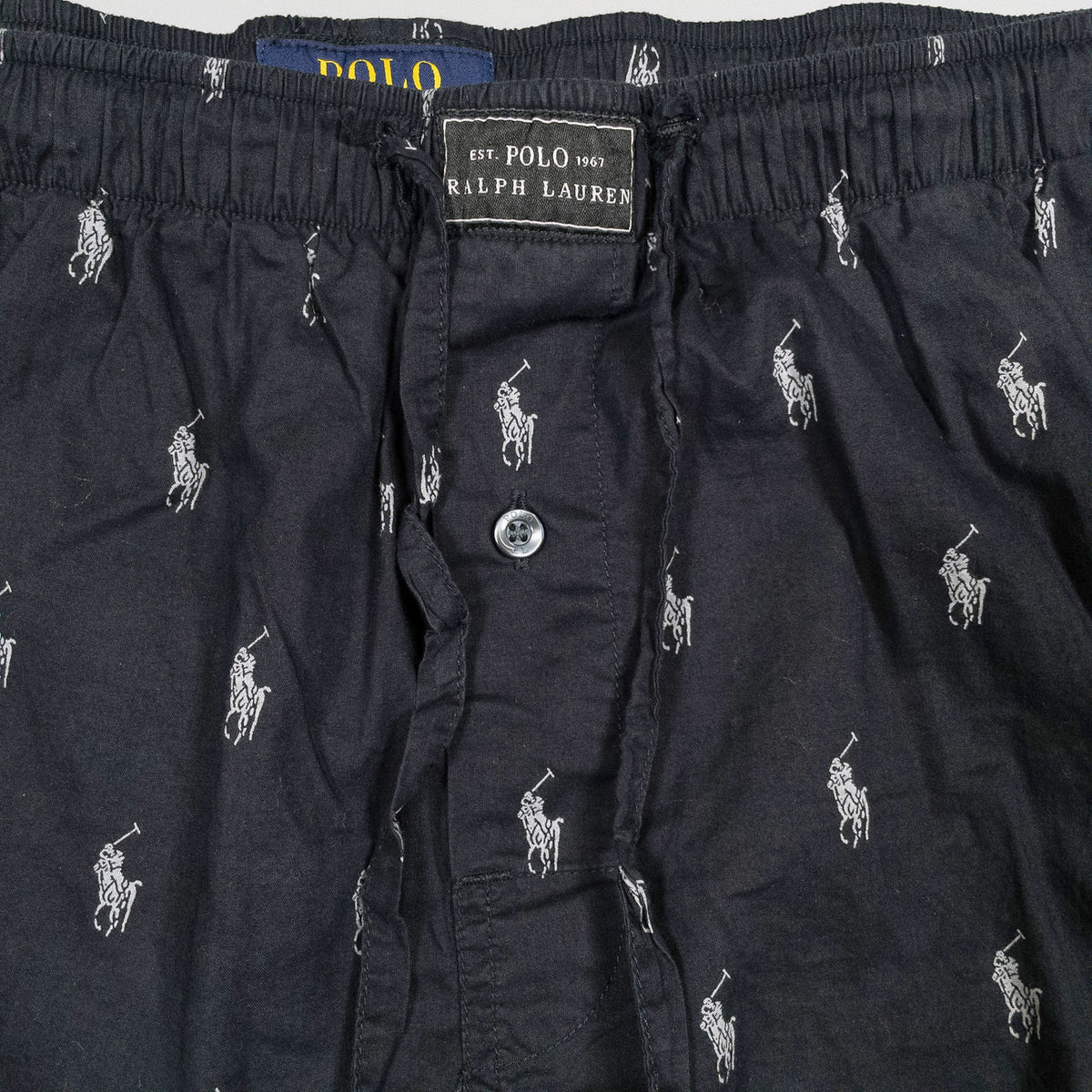 [メンズL] 00年代 Polo Ralph Lauren/ポロラルフローレン イージーパンツ ポニー総柄 パジャマパンツ