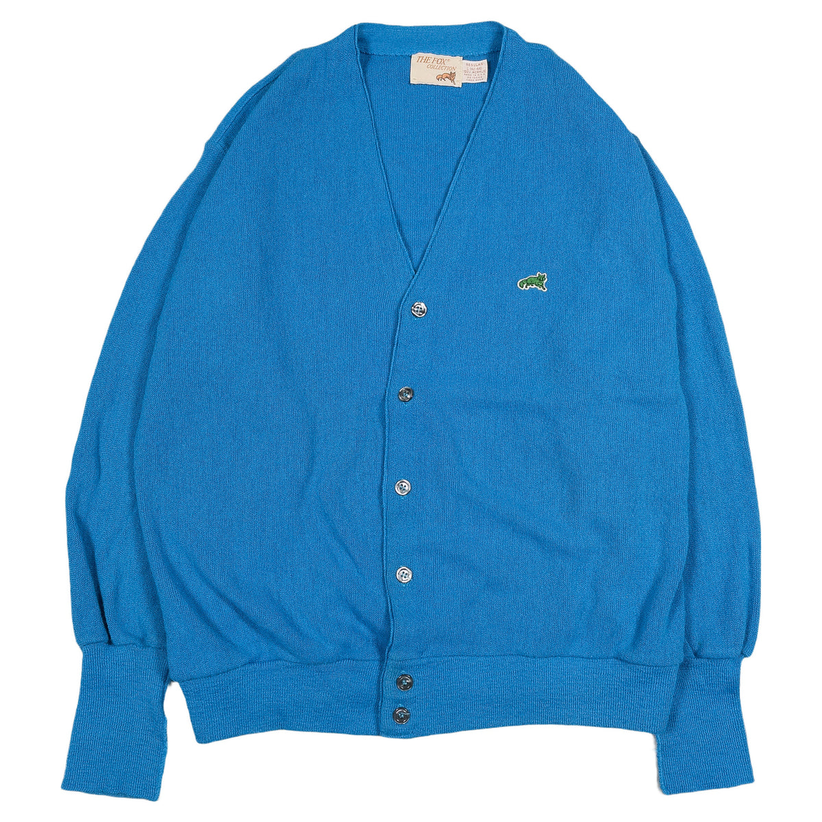 [メンズXL] 80〜90年代 THE FOX COLLECTION/ザフォックスコレクション カーディガン アクリルニット ワンポイント
