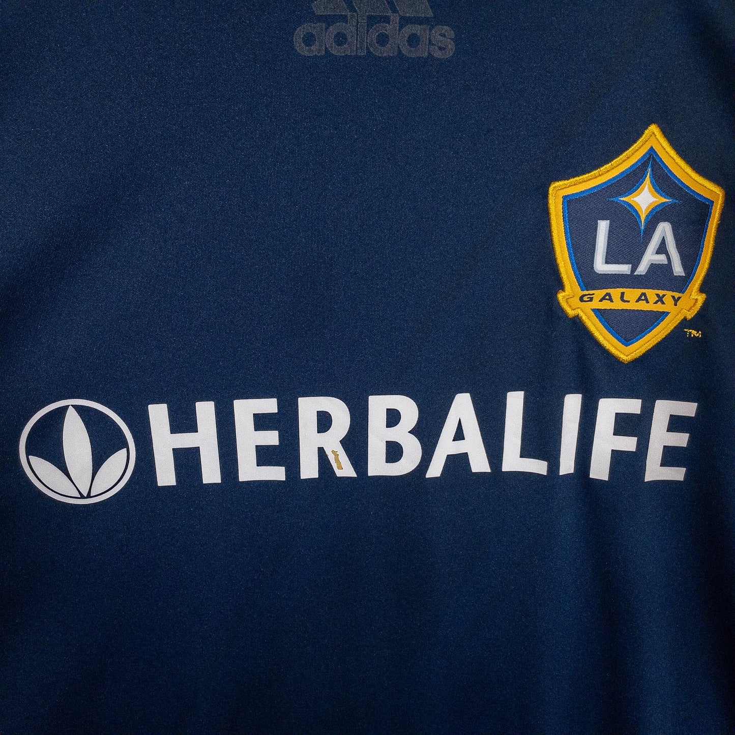 LA Galaxy ロサンゼルスギャラクシー ベッカム サッカーシャツ L ネイビー ロゴ刺繍 23バックプリント adidas/アディダス