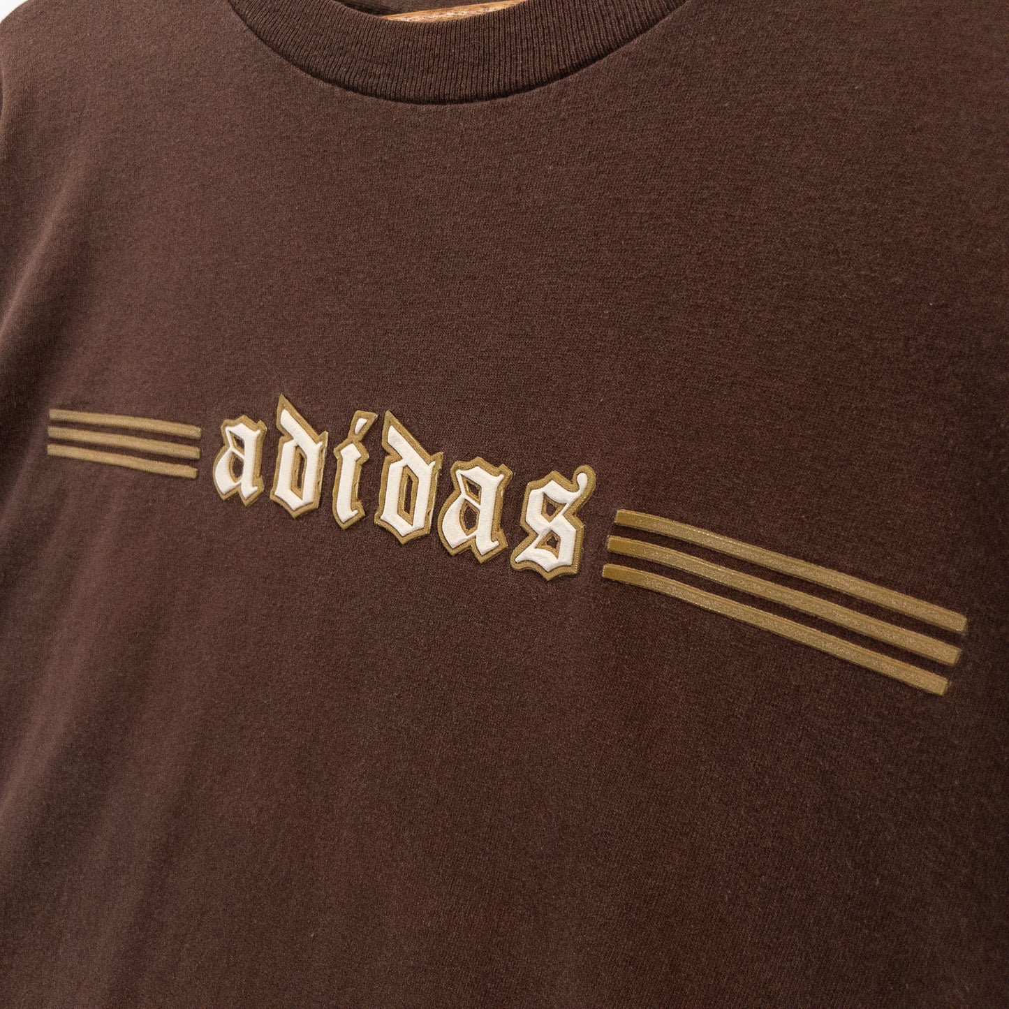 Tシャツ L ブラウン ロゴプリント adidas/アディダス