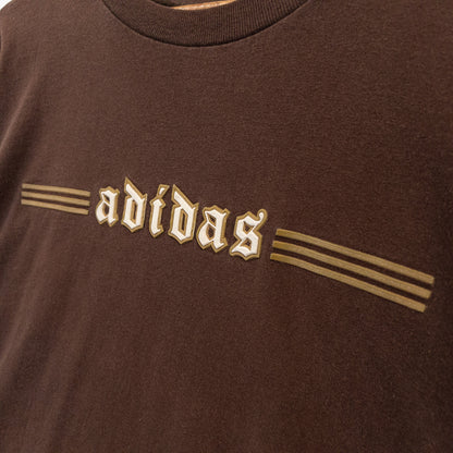 Tシャツ L ブラウン ロゴプリント adidas/アディダス