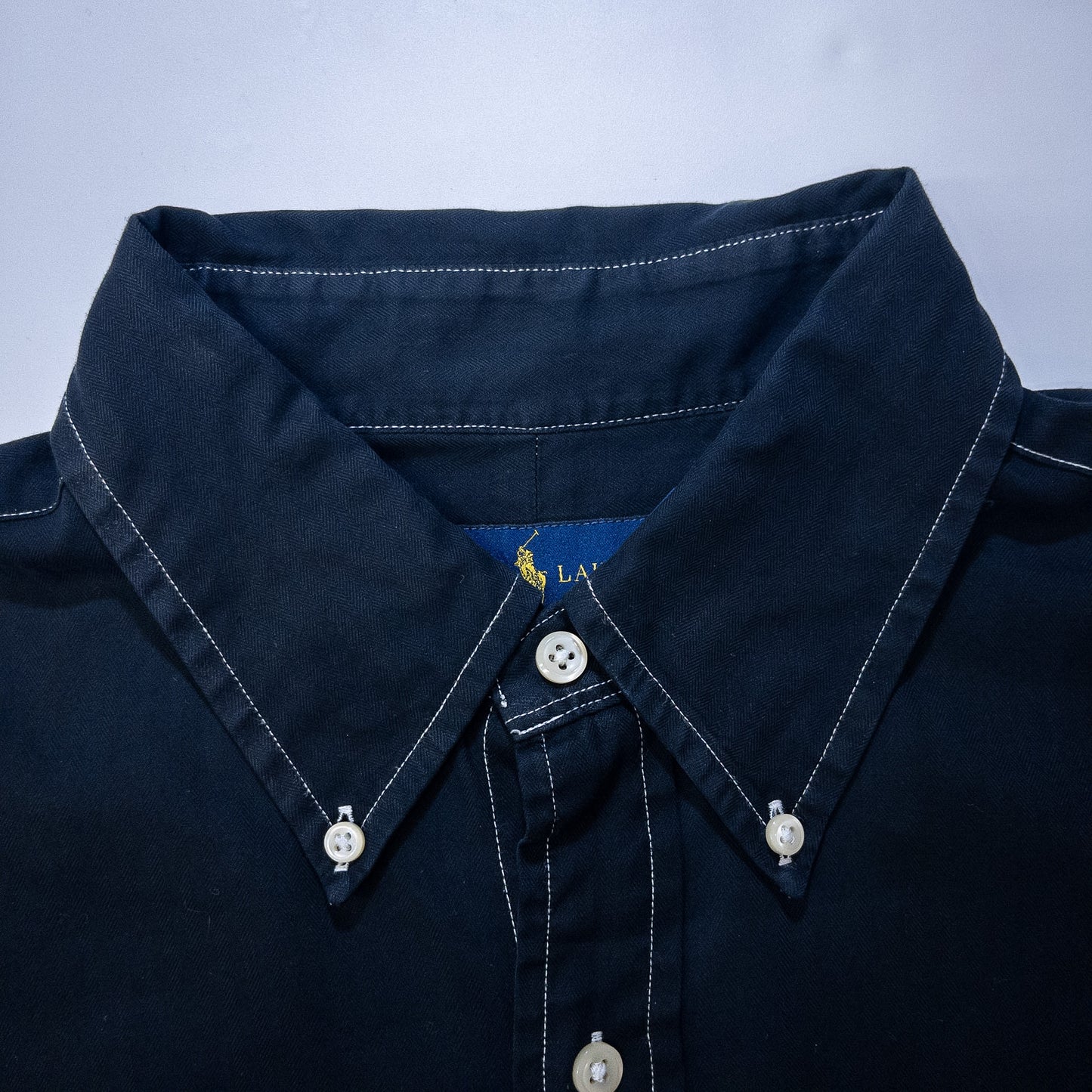 [メンズXL] 00年代 Ralph Lauren/ラルフローレン ワイシャツ BDシャツ 黒染め