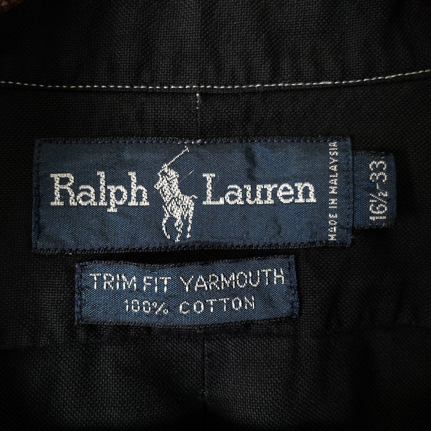 [メンズXL] 00年代 Ralph Lauren/ラルフローレン 長袖シャツ TRIM FIT YARMOUTH 黒染め
