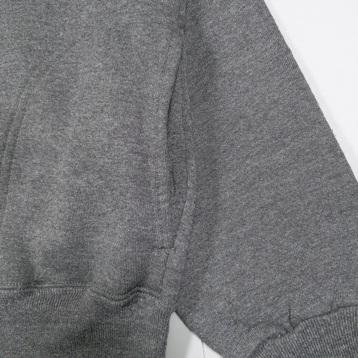 [メンズL] 80〜90年代 BASSETT-WALKER スウェット トレーナー Sturdy Sweats ラインスリーブスウェット スラッシュポケット 無地