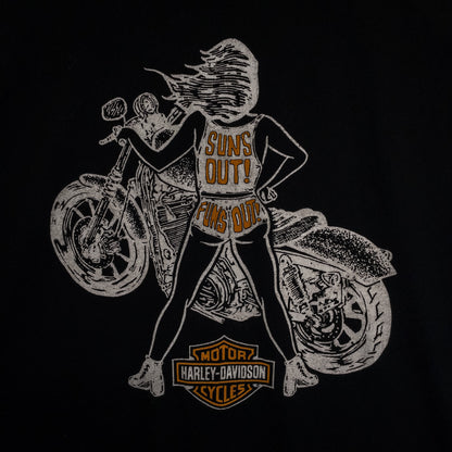HARLEY-DAVIDSON ハーレーダビッドソン Tシャツ XL ブラック バイクイラストプリント