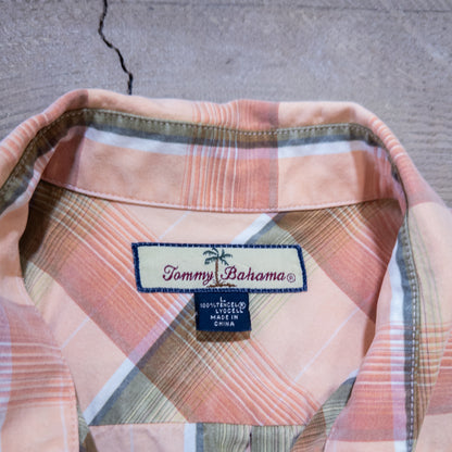 [メンズXXL] Tommy Bahama/トミーバハマ 半袖シャツ チェック 開襟