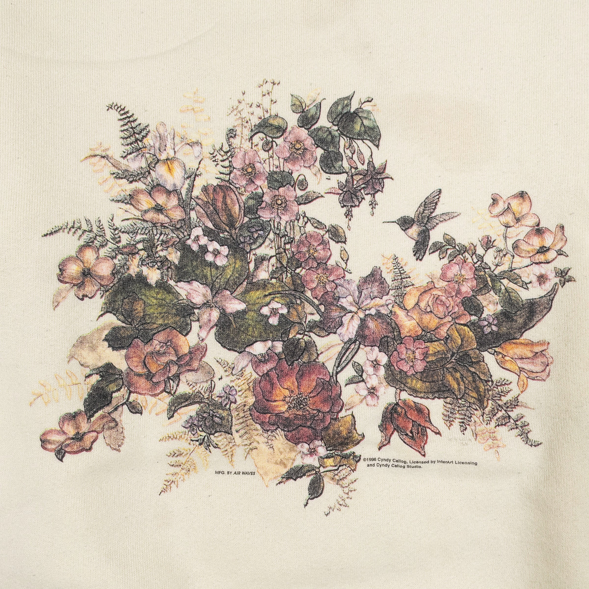[メンズXL] 90年代 WON'S WEAR スウェット トレーナー 花柄 鳥プリント