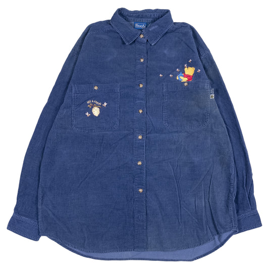 [メンズL] 90〜00年代 Pooh 長袖シャツ ディズニー コーデュロイ