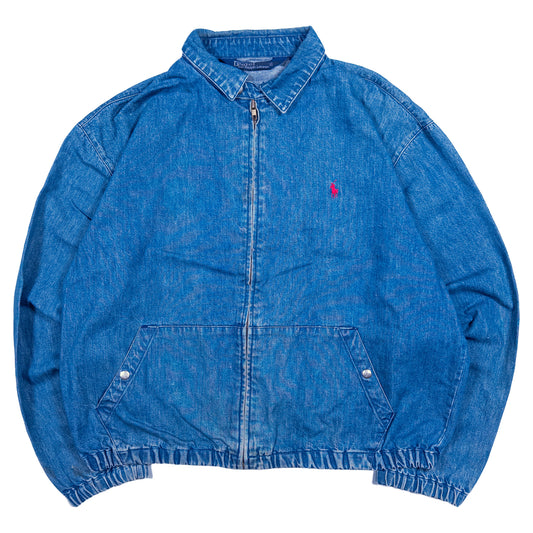 [メンズXXL] 80〜90年代 Polo by Ralph Lauren/ポロバイラルフローレン デニム スイングトップ スポーツジャケット