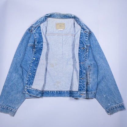 [メンズL] 90年代 GAP/ギャップ Gジャン・デニムジャケット オールドギャップ ピンバッジ付き