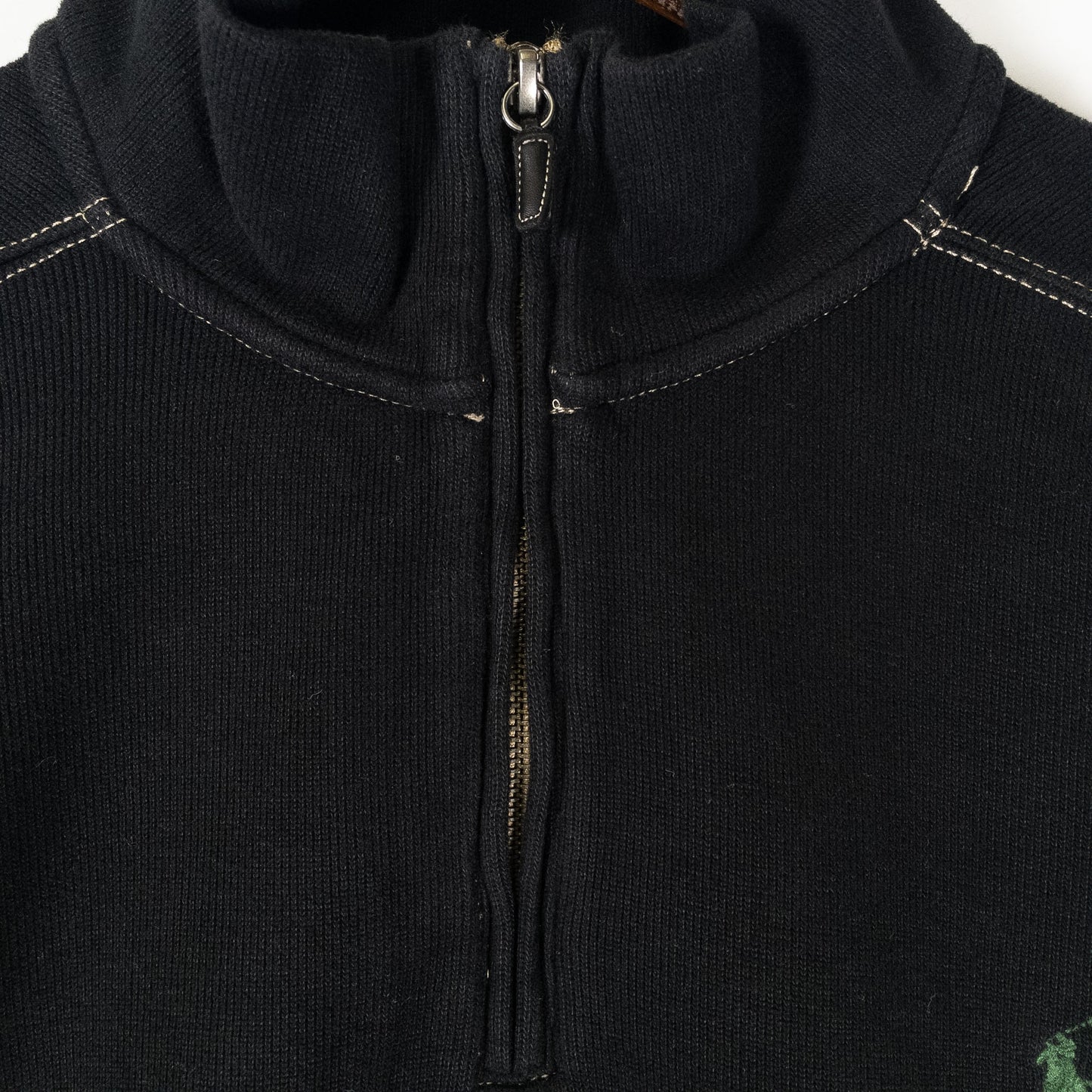 [メンズXXL] 90年代 Polo by Ralph Lauren/ポロバイラルフローレン ニット・セーター ハーフジップ 黒染め