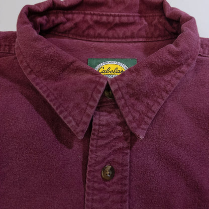 [メンズL] 90〜00年代 Cabela's/カベラス ネルシャツ シャモアクロスシャツ