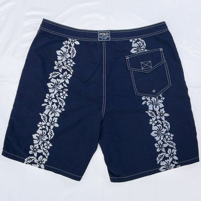 [メンズW34] 90年代 POLO SPORT/ポロスポーツ ショートパンツ・ハーフパンツ ナイロンショーツ ハイビスカス