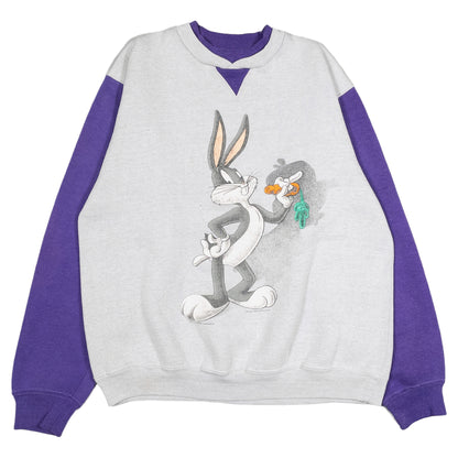 [メンズM] 90〜00年代 ULTIMATE SPORTS スウェット トレーナー バッグスバニー LOONEY TUNES 切替