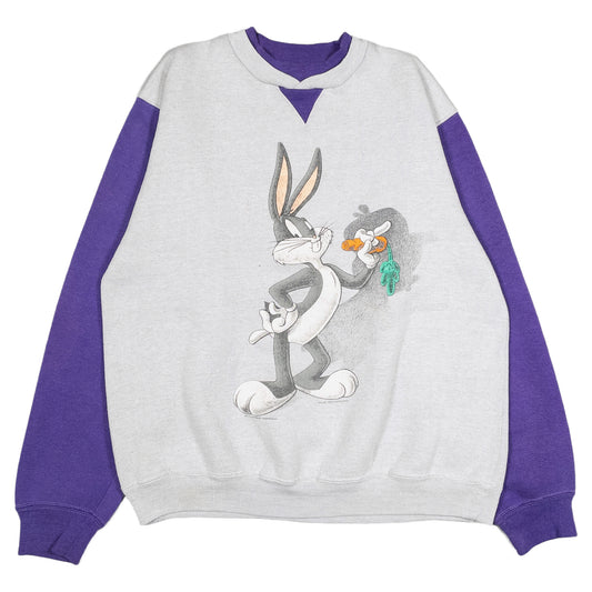 [メンズM] 90〜00年代 ULTIMATE SPORTS スウェット トレーナー バッグスバニー LOONEY TUNES 切替