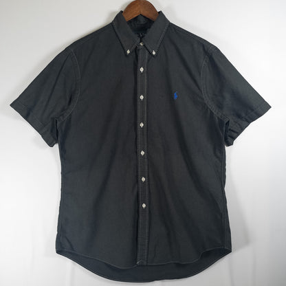[メンズL] 90〜00年代 Ralph Lauren/ラルフローレン 半袖シャツ 黒染め