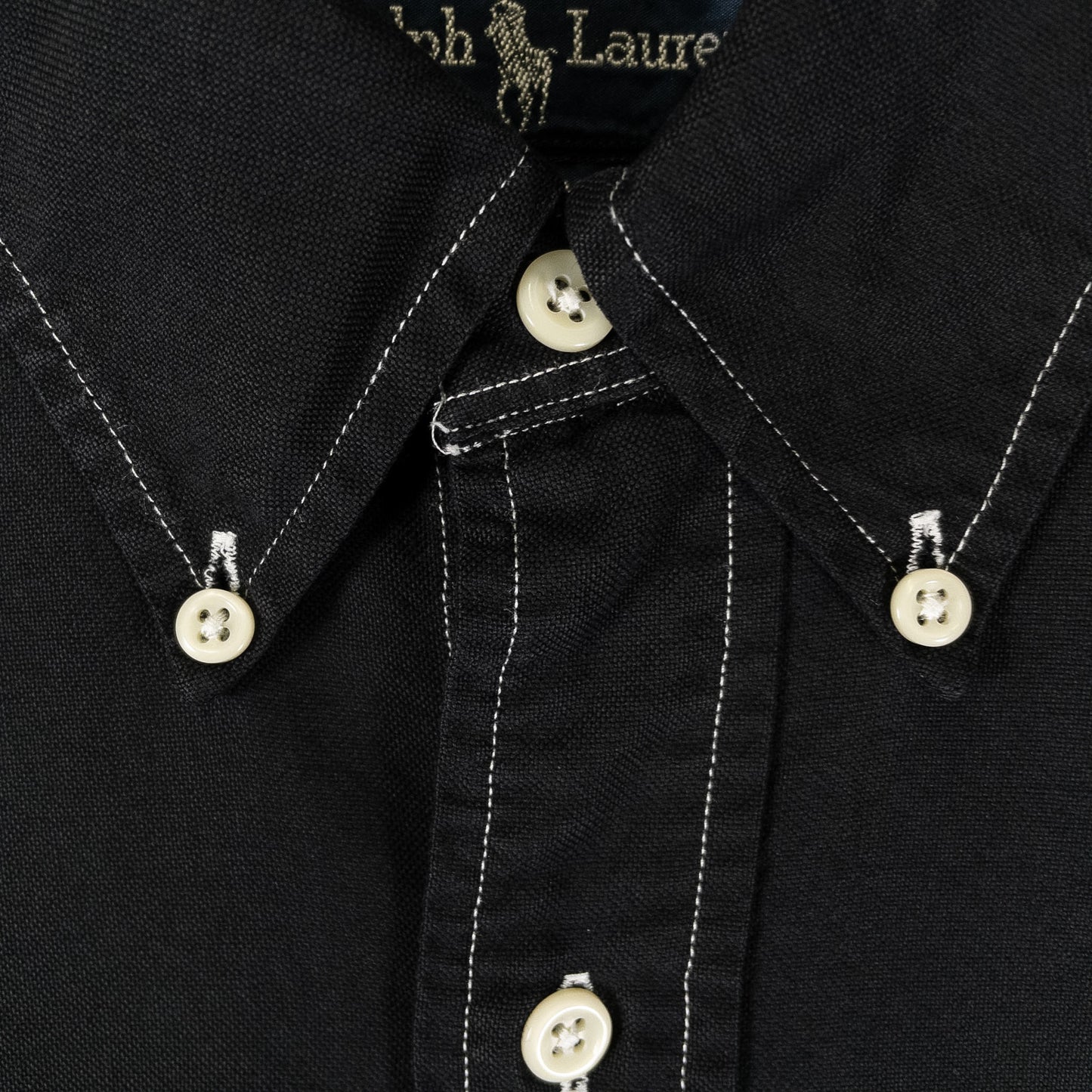 [メンズXL] 00年代 Ralph Lauren/ラルフローレン 長袖シャツ TRIM FIT YARMOUTH 黒染め