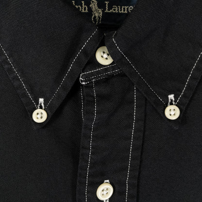 [メンズXL] 00年代 Ralph Lauren/ラルフローレン 長袖シャツ TRIM FIT YARMOUTH 黒染め
