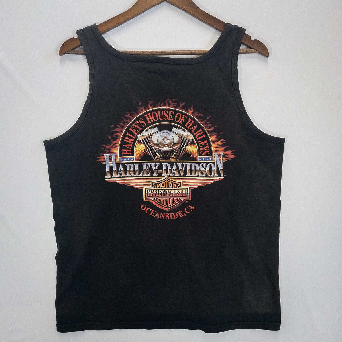[メンズM] 90年代 Harley-Davidson/ハーレーダビッドソン タンクトップ・ノースリーブトップス プリント