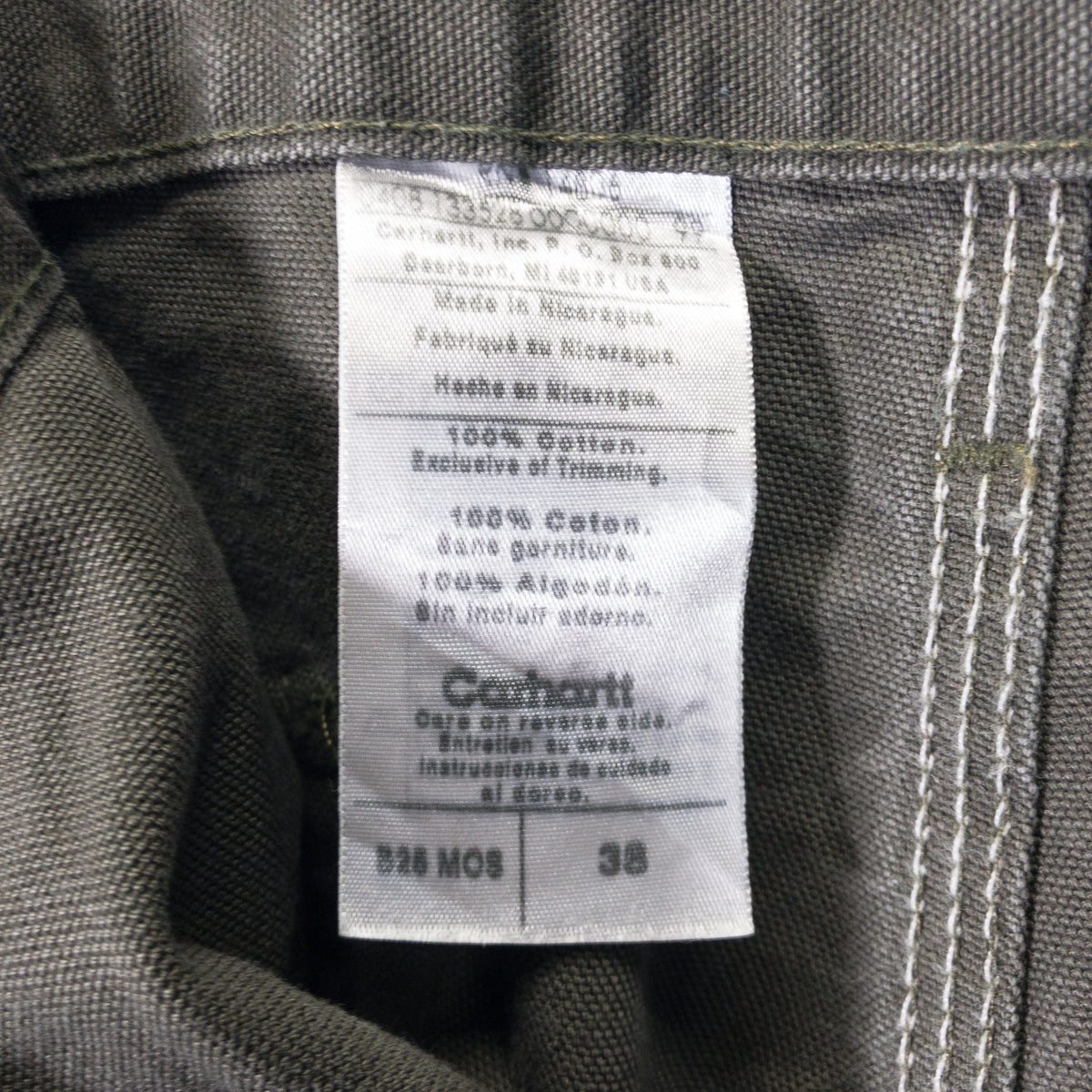 [メンズW37] 90〜00年代 Carhartt/カーハート ショートパンツ ペインターショーツ ダック地 ロゴ