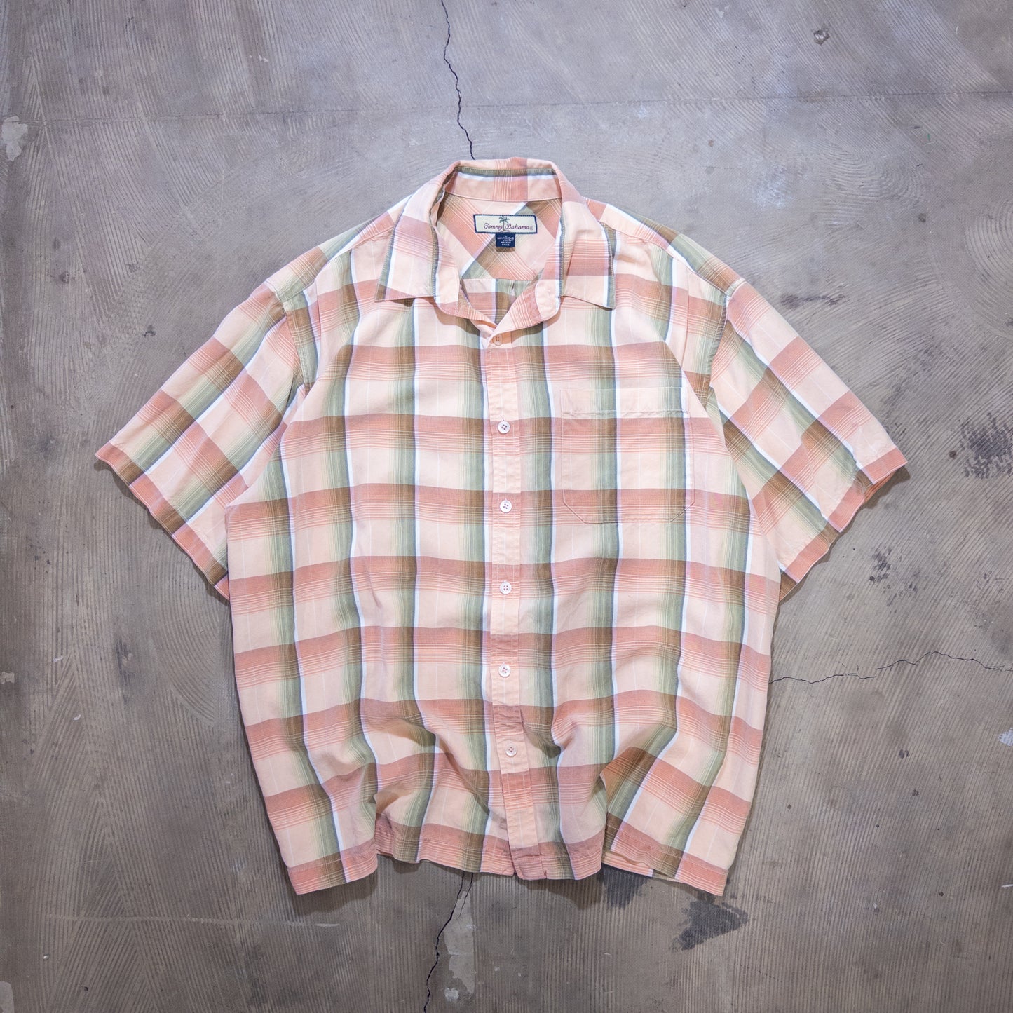 [メンズXXL] Tommy Bahama/トミーバハマ 半袖シャツ チェック 開襟