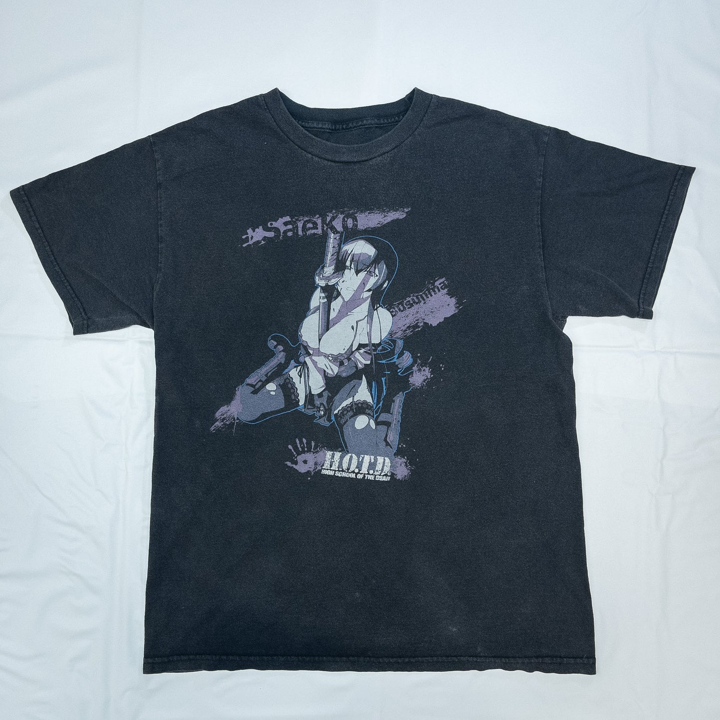 [メンズS] 00年代 H.O.T.D Tシャツ アニメT HIGH SCHOOL OF THE DEAD ハイスクールオブザ・デッド