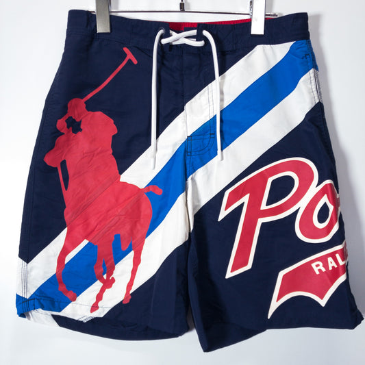 ナイロンショーツ S ネイビー ロゴプリント Polo Ralph Lauren/ポロラルフローレン