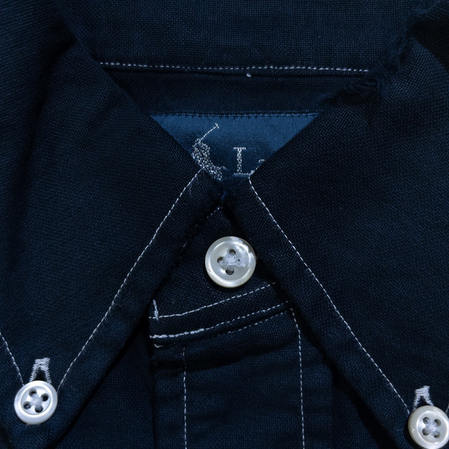 [メンズXL] 00年代 Ralph Lauren/ラルフローレン 長袖シャツ 黒染め